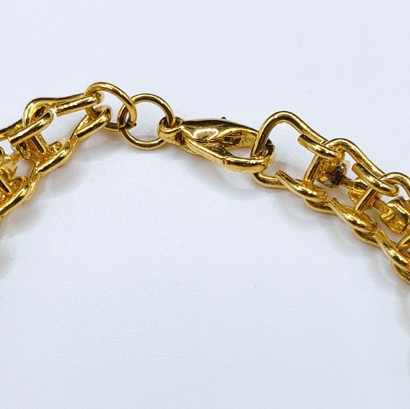 Dragon Tail Rhinestone Link Gold Tone Tennis Bracelet - Picture 6 of 7